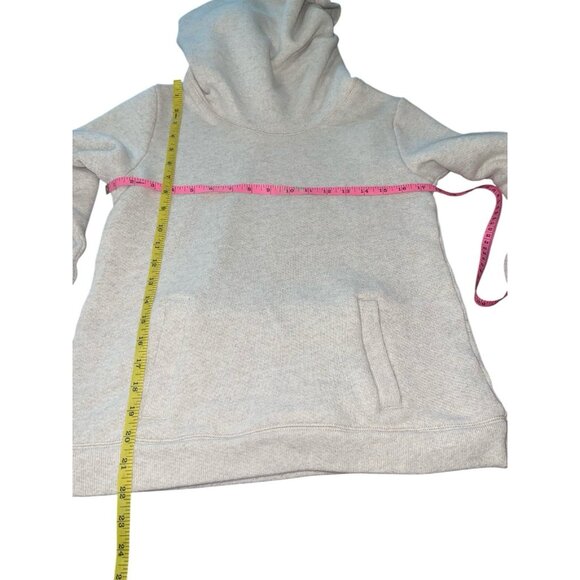 J. Crew Women's Petite Medium Cream Cowl Neck Funnel Neck Sweater Side Pockets - Picture 5 of 10